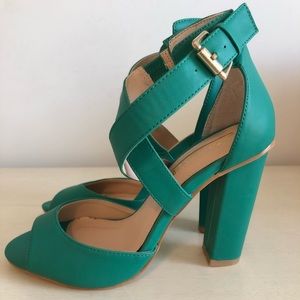 Emerald Strap Heels